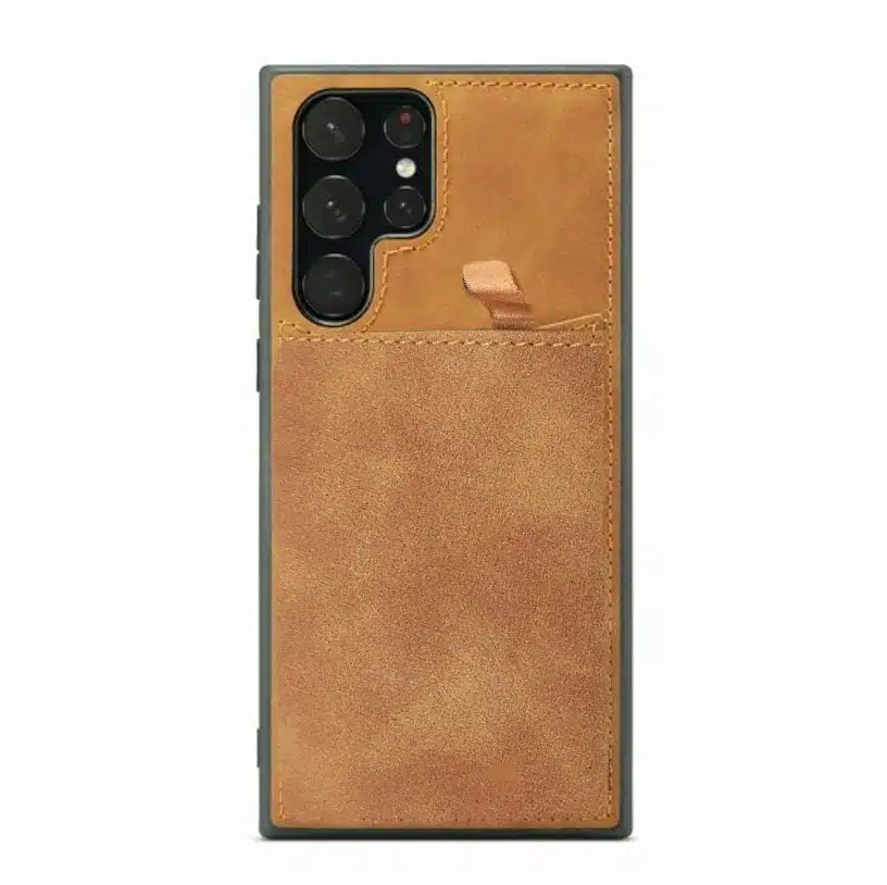 CaseMania-Suede Card-Samsung S25 Ultra-Bruin-1-Cityhoesje.nl
