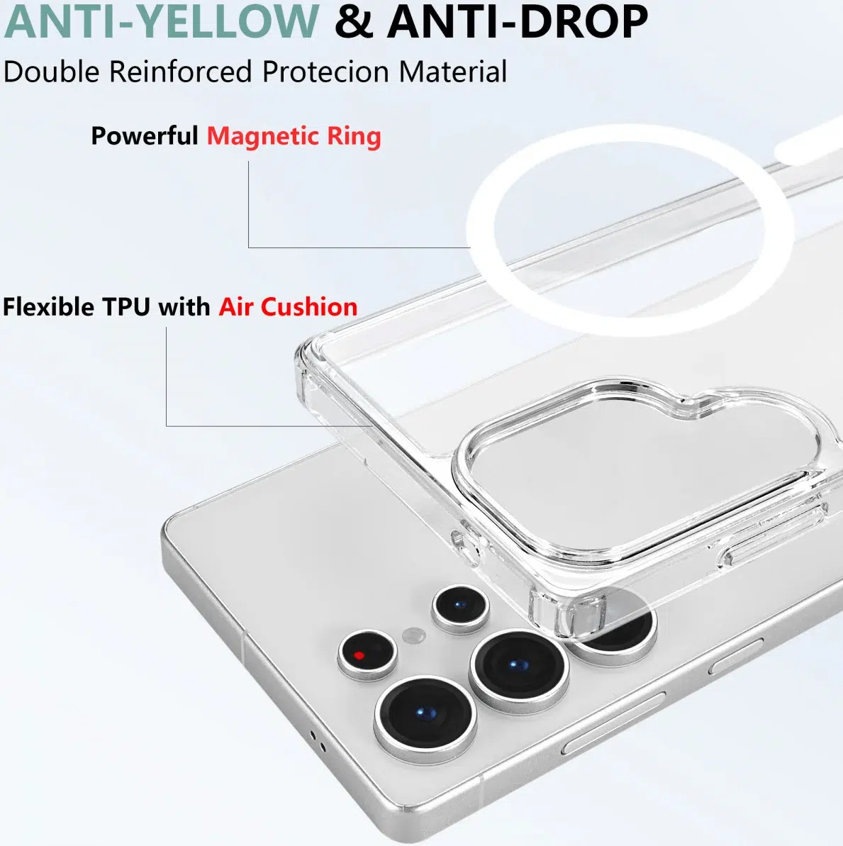 Cityhoesje-Samsung S25 Ultra-Magnetic MagSafe BackCass- Transparant-5-Cityhoesje.nl