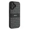DKNY iPhone 16 Plus Backcover hoesje PU Leather Repeat Pattern Tonal Stripe - Zwart-3-Cityhoesje.nl
