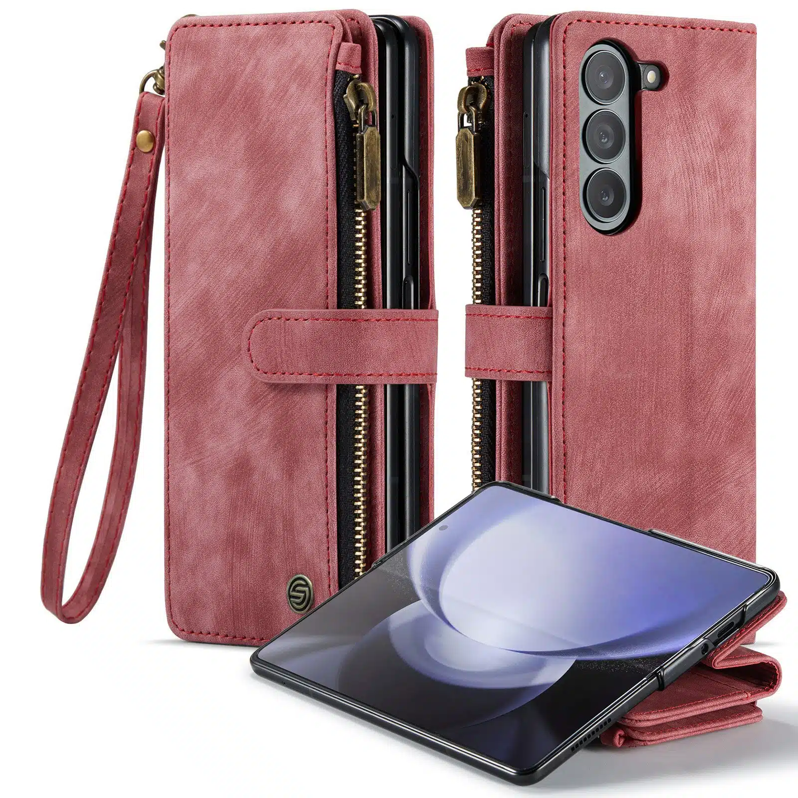 Solidenz - Urban Bookcase - Geschikt voor - Samsung Z Fold 6 – Rood - Afbeelding 1