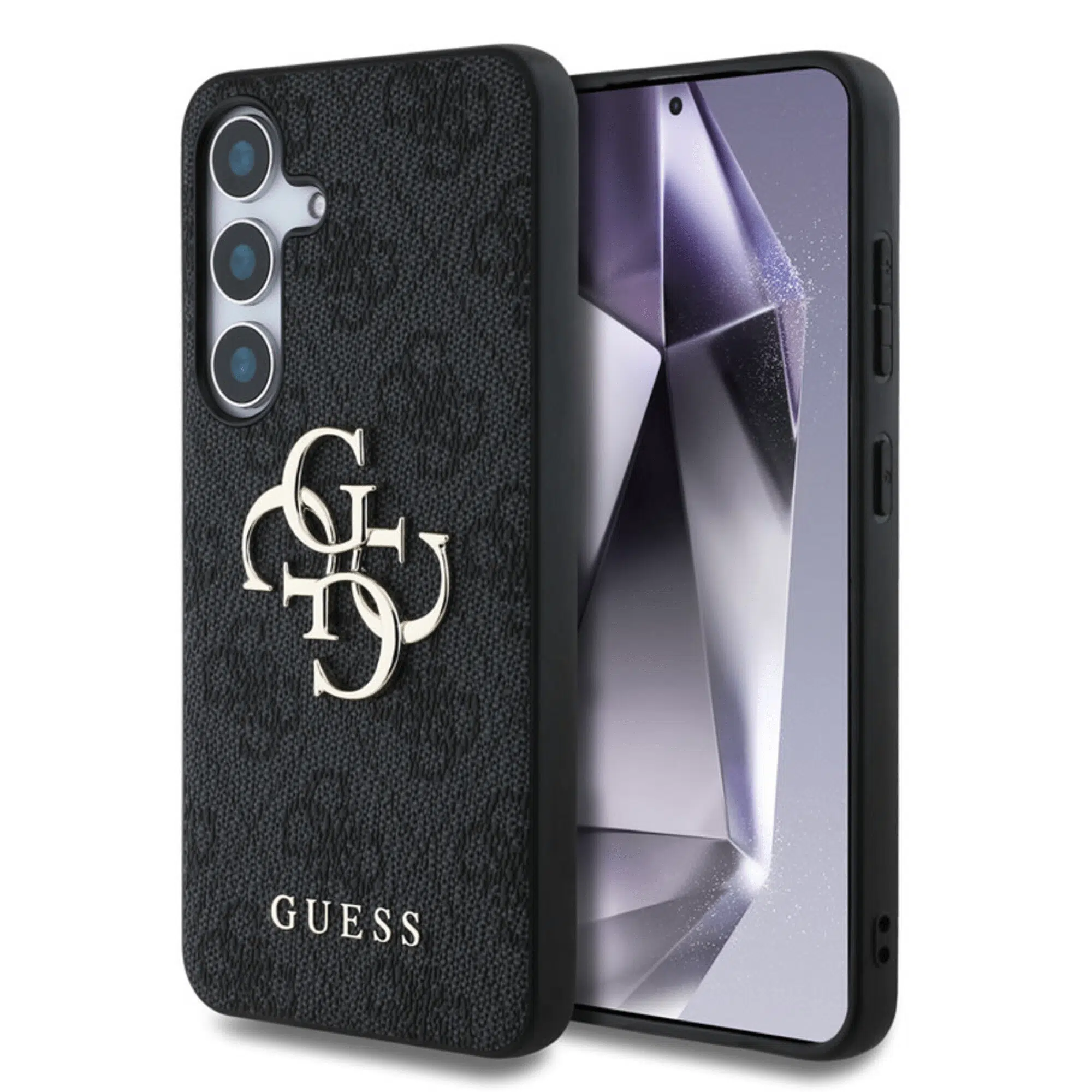 Guess - Geschikt voor Samsung S24 Plus/S25 Plus - Backcover - 4G PU Big Logo - Zwart - Afbeelding 1