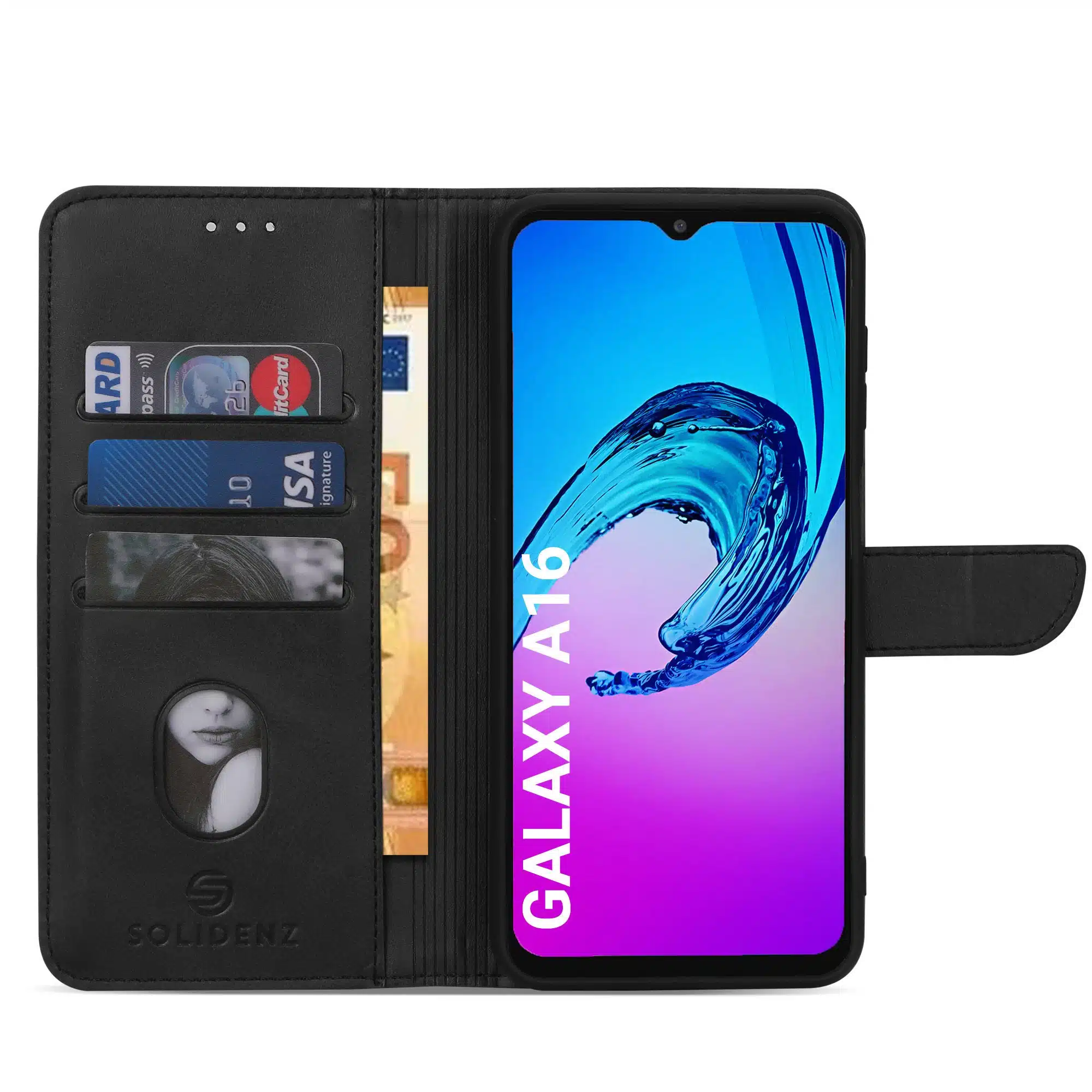 Solidenz-Bookcase-Geschikt voor Samsung A16-A17-A18-Zwart - Afbeelding 4