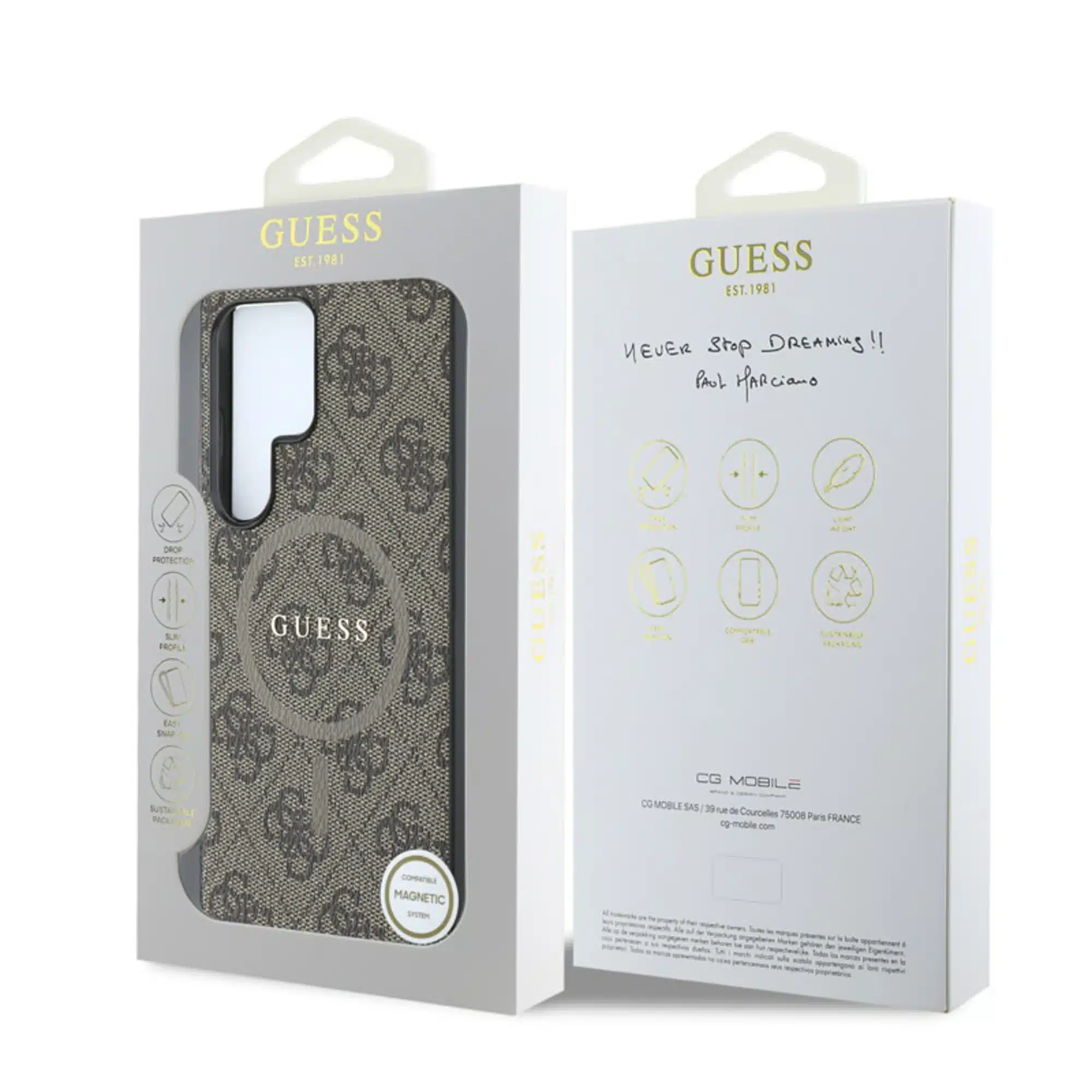 Guess - Geschikt voor Samsung S25 Ultra - Backcover hoesje - 4G Colored Ring Classic Logo - MagSafe - Bruin - Afbeelding 8