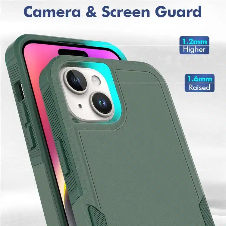 iPhone 15 PC+TPU Dual Layer Protection Cover Drop- Case-Groen-3-Cityhoesje.nl