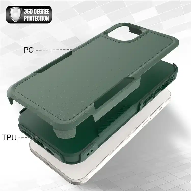 iPhone 15 PC+TPU Dual Layer Protection Cover Drop- Case-Groen-4-Cityhoesje.nl