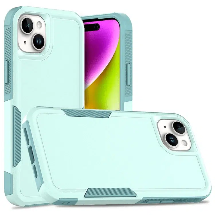 iPhone 15 PC+TPU Dual Layer Protection Cover Drop- Case-Licht Groen-1-Cityhoesje.nl