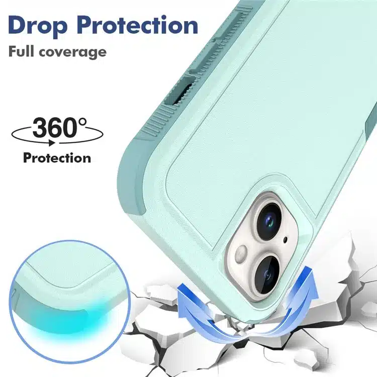 iPhone 15 PC+TPU Dual Layer Protection Cover Drop- Case-Licht Groen-2-Cityhoesje.nl