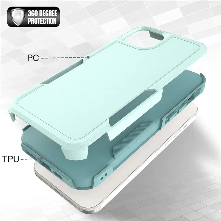 iPhone 15 PC+TPU Dual Layer Protection Cover Drop- Case-Licht Groen-4-Cityhoesje.nl