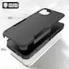 iPhone 15 PC+TPU Dual Layer Protection Cover Drop- Case-Zwart-4-Cityhoesje.nl