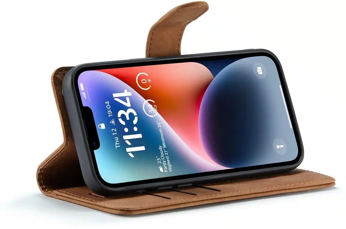 Cityhoesje-Bookcase 2 in1 iPhone 16e-17e-Bruin - Afbeelding 2