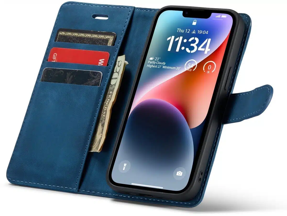 Cityhoesje-Bookcase 2 in1 iPhone 16e-17e-Blauw - Afbeelding 2