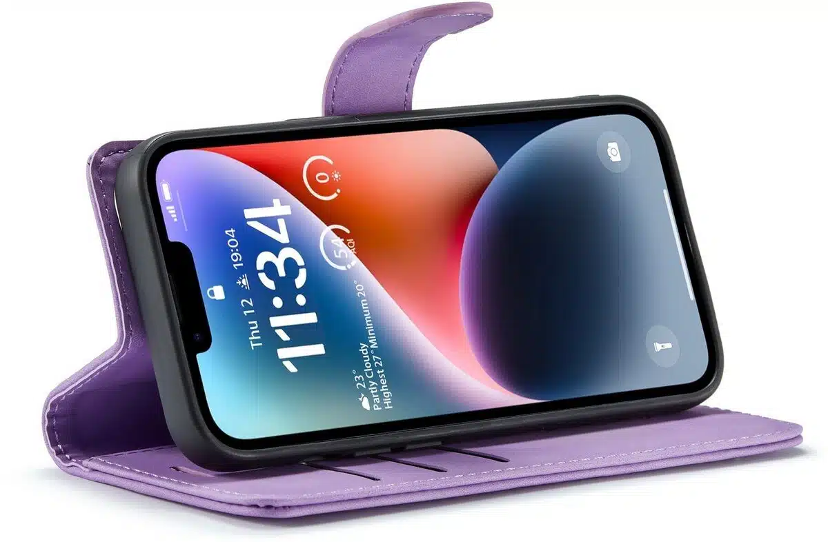 Cityhoesje-Bookcase 2 in1 iPhone16e-17e-Paars - Afbeelding 5