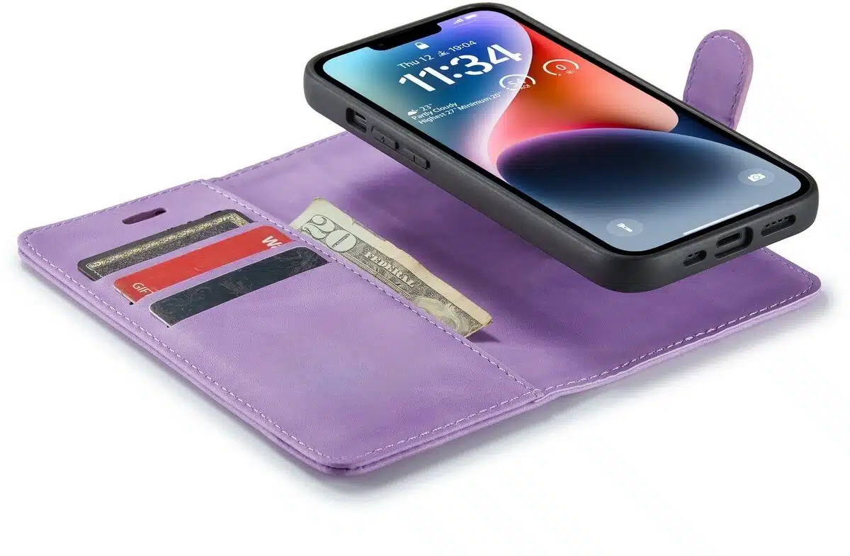 Cityhoesje-Bookcase 2 in1 iPhone16e-17e-Paars - Afbeelding 4