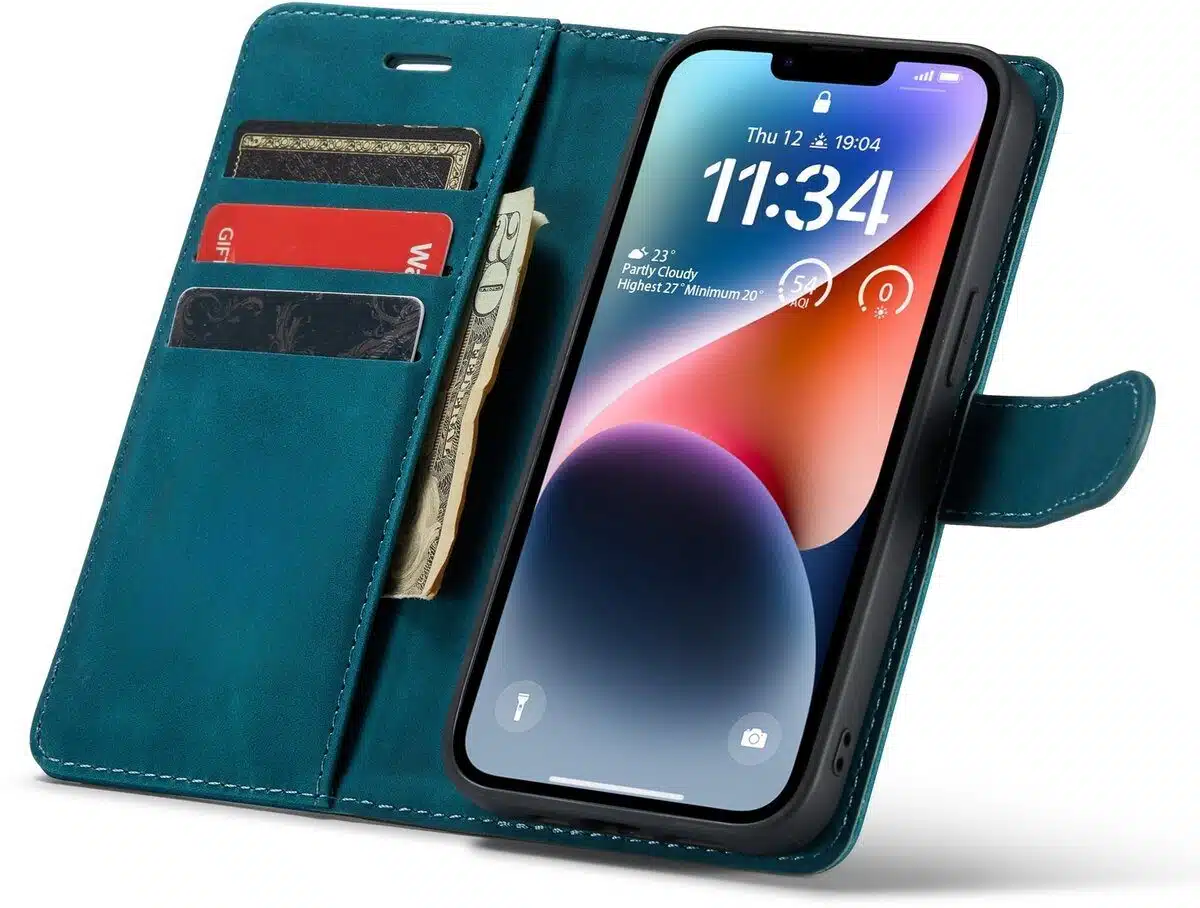 Cityhoesje-Bookcase 2 in1 iPhone 16e-17e-Groen - Afbeelding 3