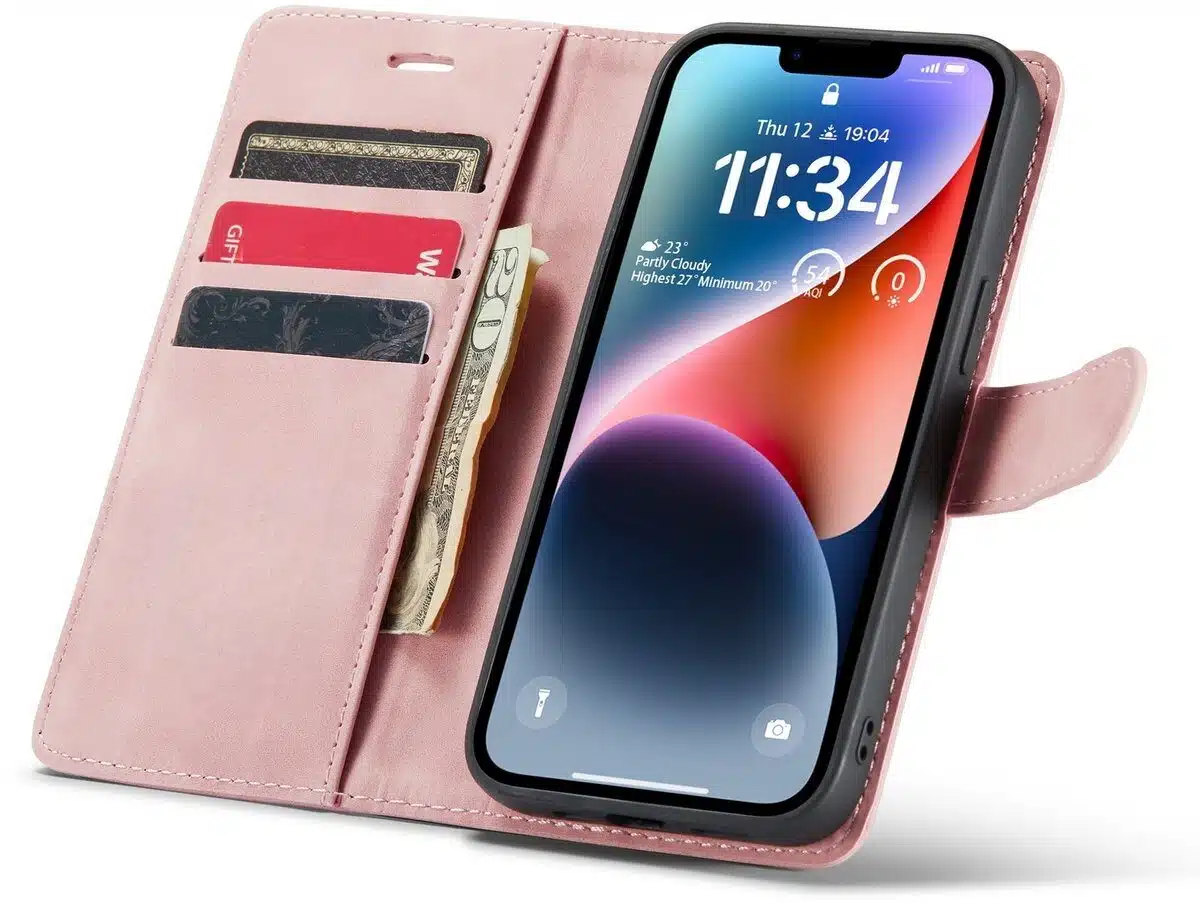 Cityhoesje-Bookcase 2 in1 iPhone 16e-17e-Roze - Afbeelding 2