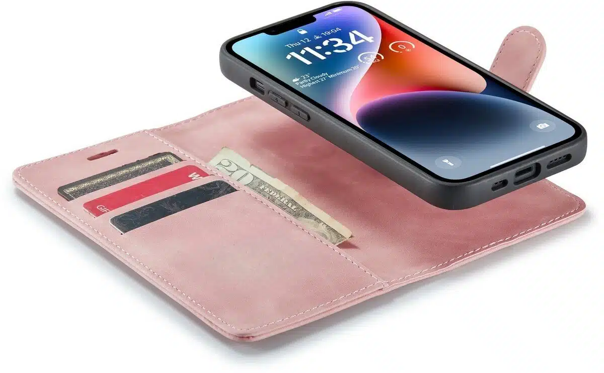 Cityhoesje-Bookcase 2 in1 iPhone 16e-17e-Roze - Afbeelding 3
