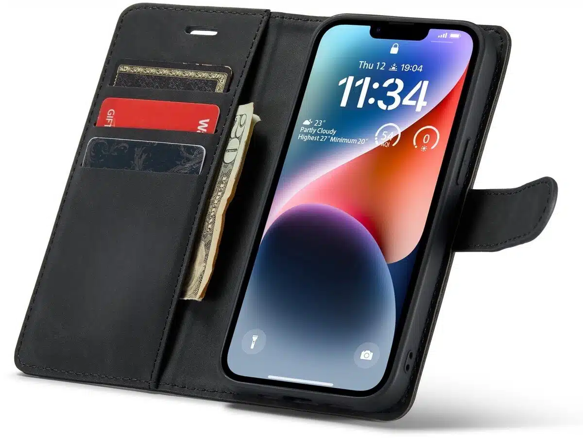 Cityhoesje-Bookcase 2 in1 iPhone16e-17e-Zwart - Afbeelding 3