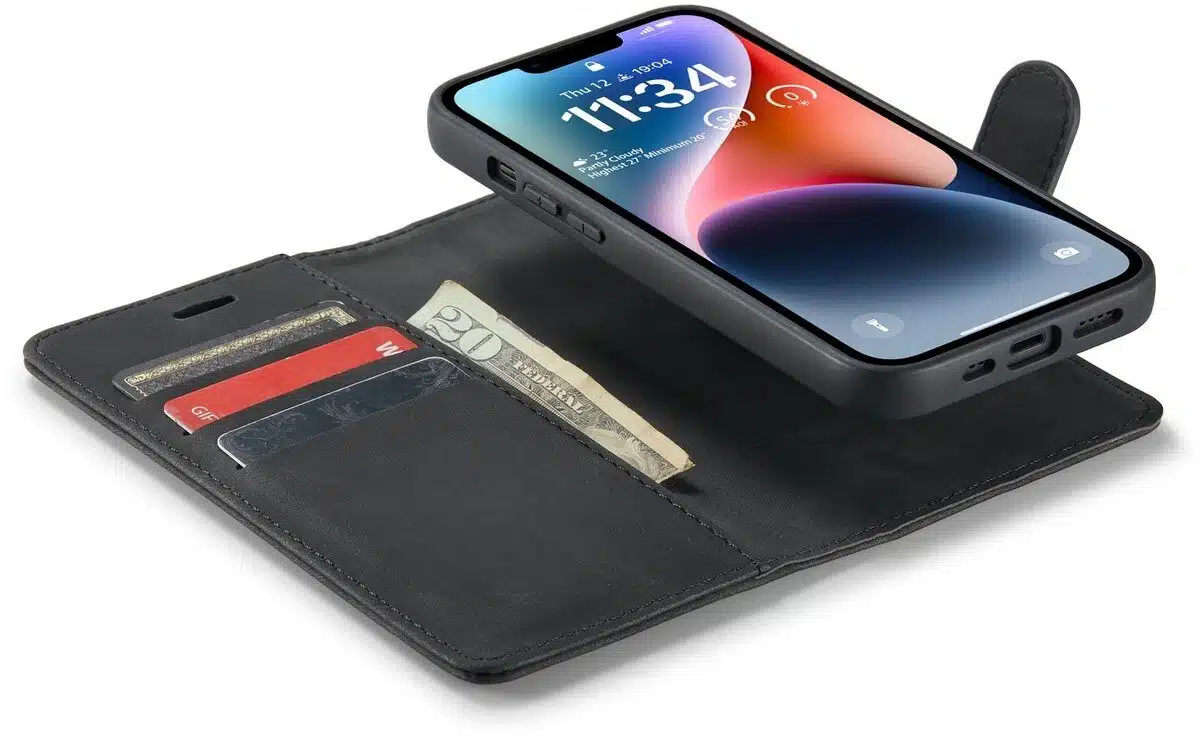 Cityhoesje-Bookcase 2 in1 iPhone16e-17e-Zwart - Afbeelding 4