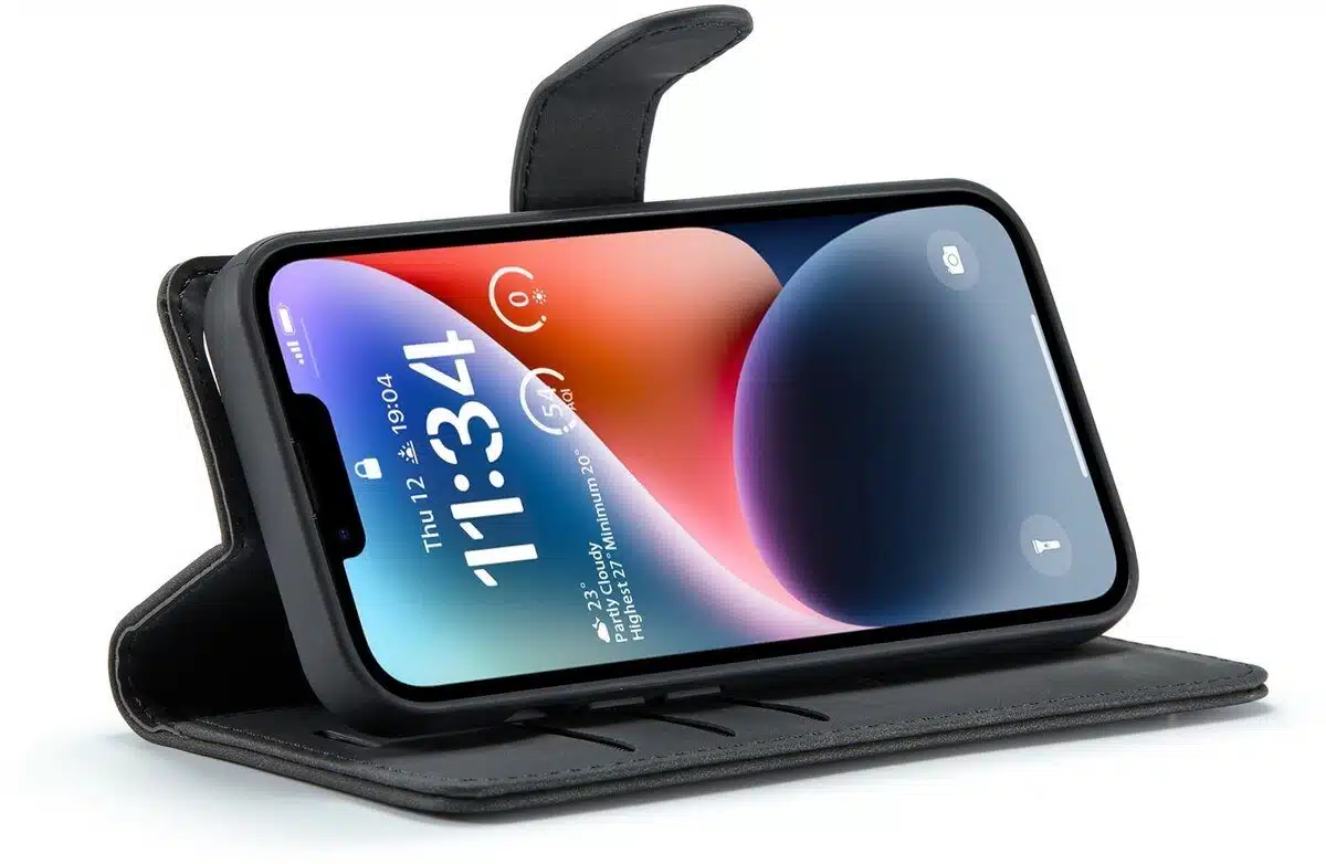 Cityhoesje-Bookcase 2 in1 iPhone16e-17e-Zwart - Afbeelding 5