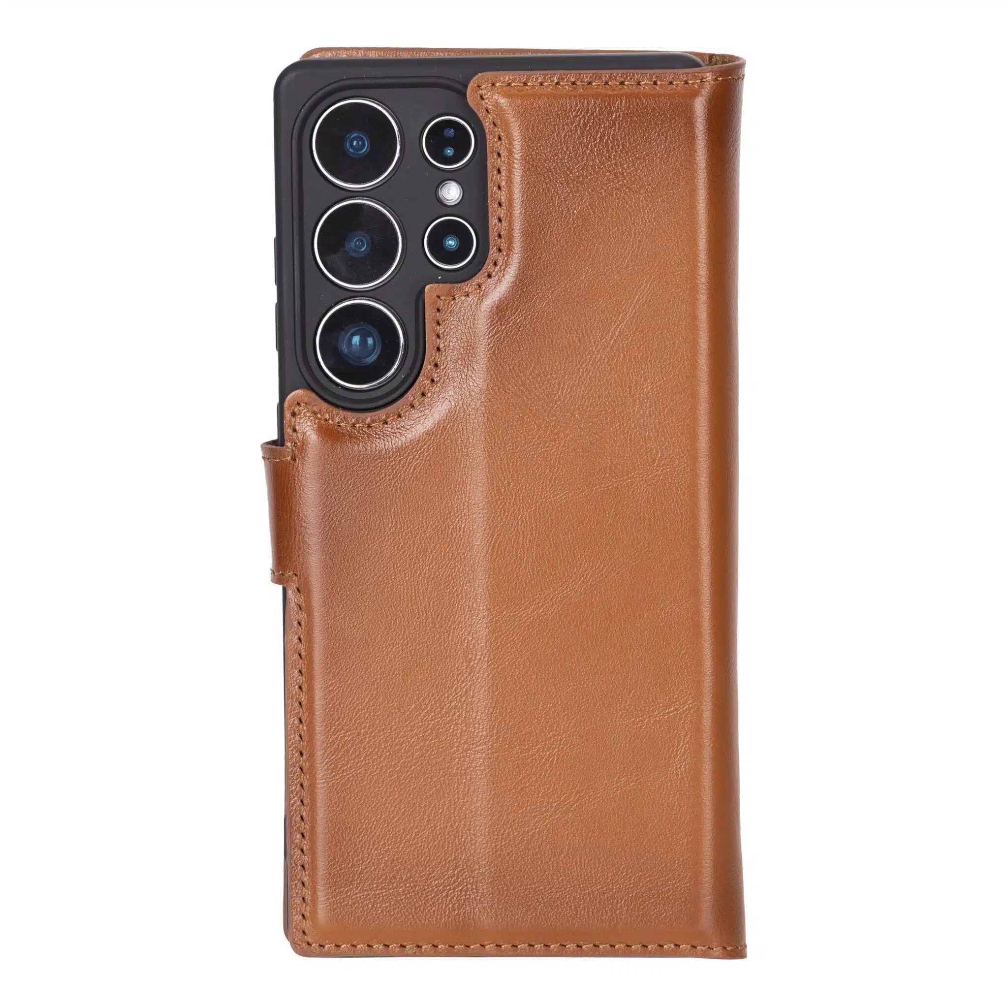 Solidenz Moda – Geschikt voor – Samsung S25 Ultra – Echt leren – Bookcase – DonkerBruin - Afbeelding 5
