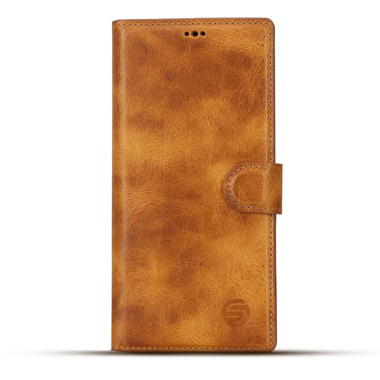 Solidenz Moda – Geschikt voor – Samsung S25 Ultra – Echt leren – Book Case – Lichtbruin - Afbeelding 1