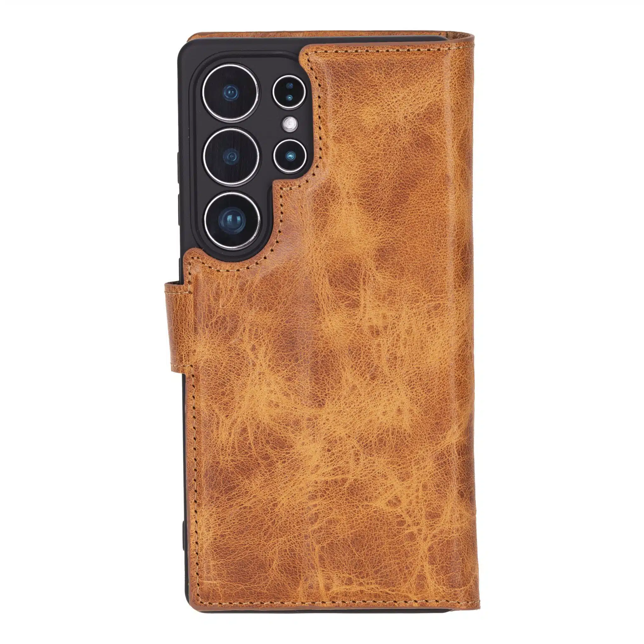 Solidenz Moda – Geschikt voor – Samsung S25 Ultra – Echt leren – Book Case – Lichtbruin - Afbeelding 2