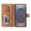 Solidenz Moda – Geschikt voor – Samsung S25 Ultra – Echt leren – Book Case – Lichtbruin - Thumbnail Image 3