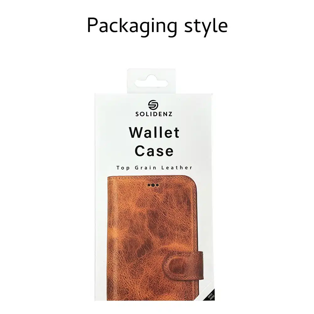 Solidenz Moda – Geschikt voor – Samsung S25 Ultra – Echt leren – Book Case – Lichtbruin - Afbeelding 6