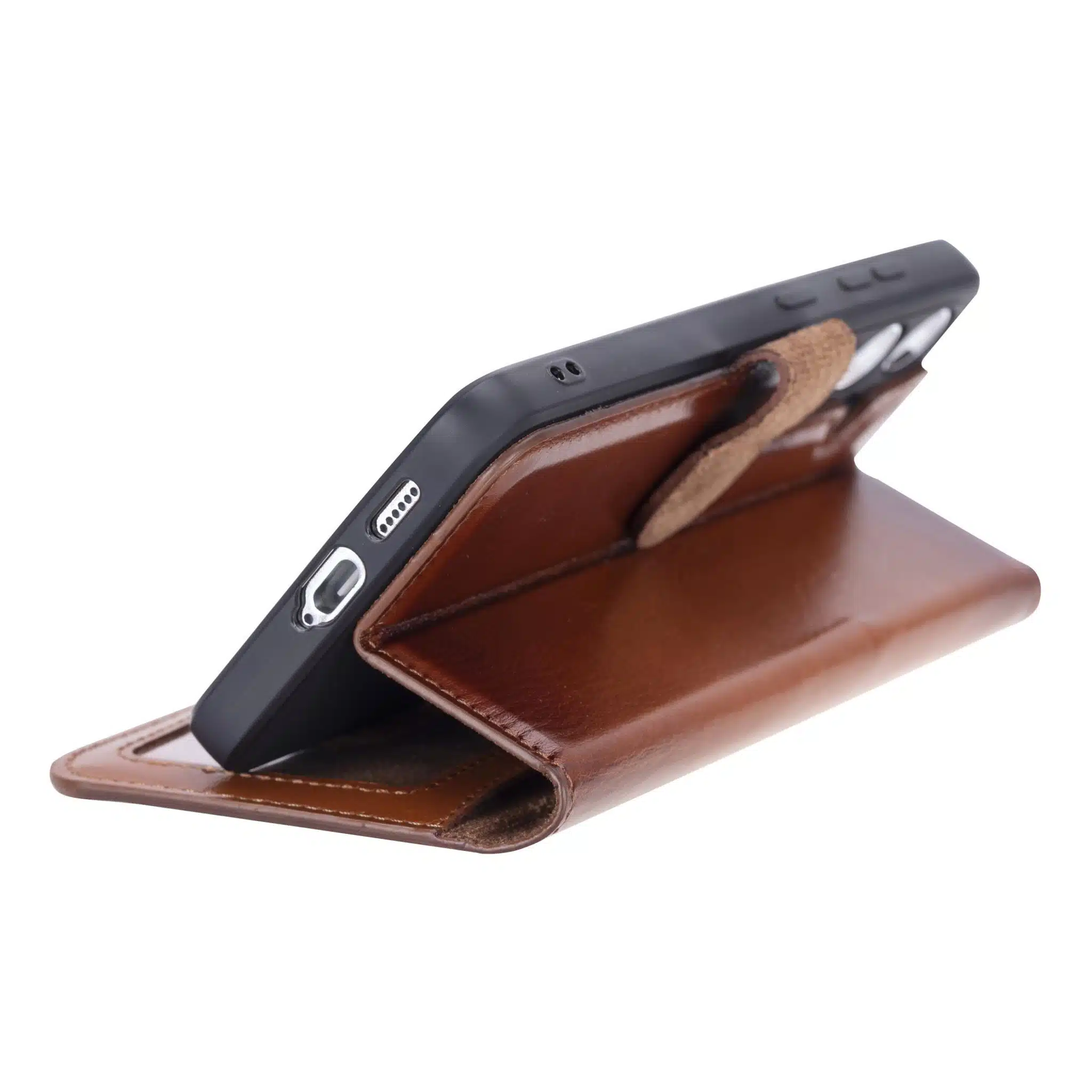 Solidenz Moda Book - Geschikt voor - Samsung S24/S25 - leren - Bookcase -Donker Bruin - Afbeelding 5