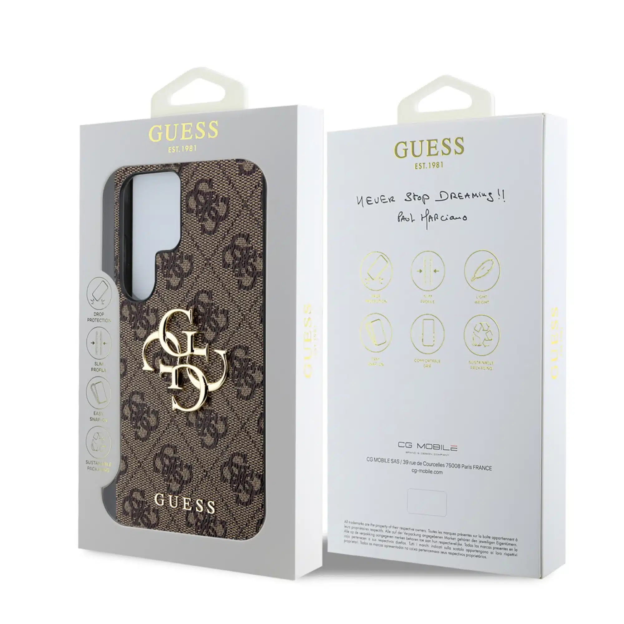 Guess - Geschikt voor S25 Ultra - Backcover hoesje - 4G PU Big Logo - Bruin - Afbeelding 6