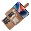 Casemania-Iphone 16e-Multiple Pockets Magnetic 2 in 1 Wallet -Bruin-3-Cityhoesje.nl