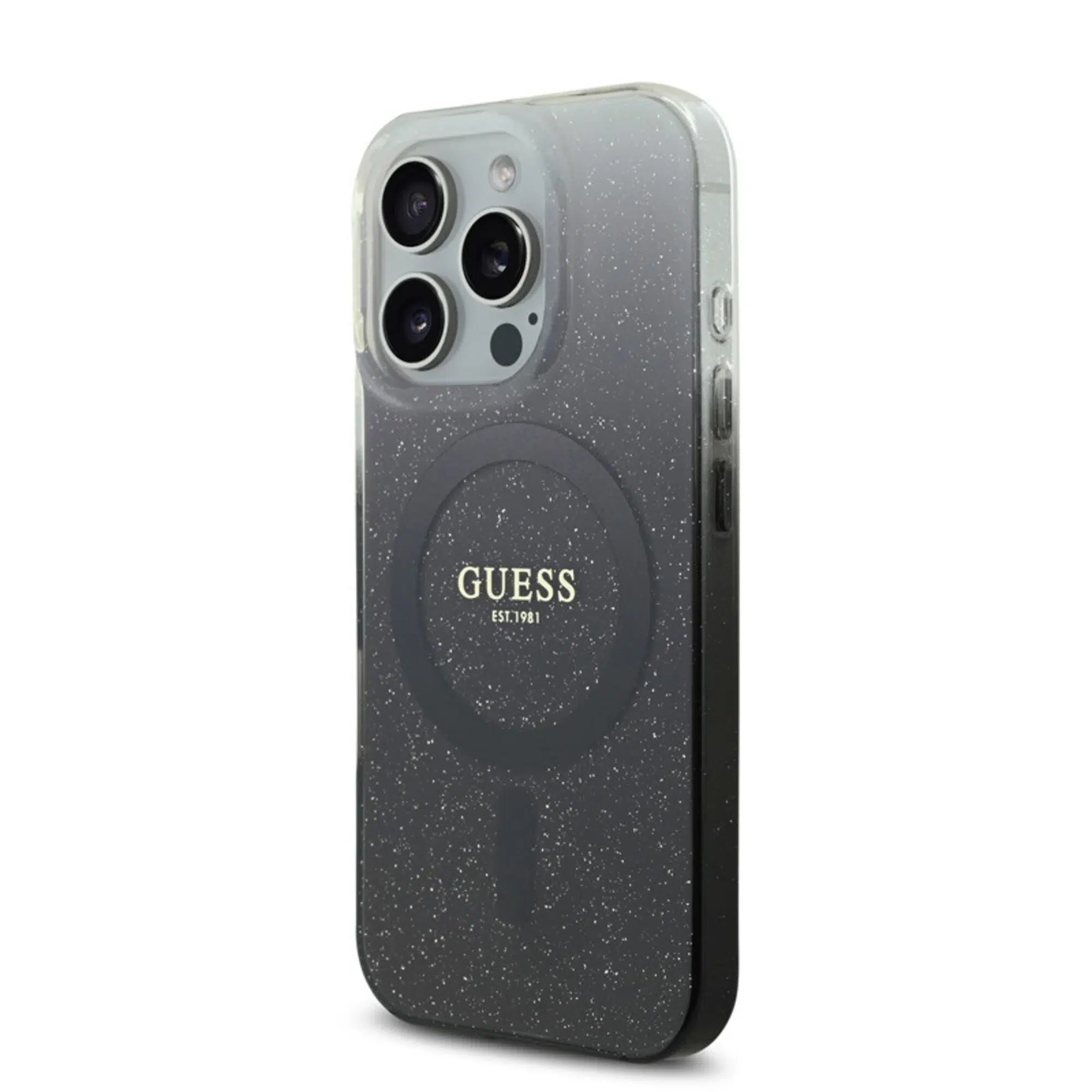 Guess - Backcover iPhone 16 Pro Max - Magsafe IML glitter gradient - Zwart - Afbeelding 2