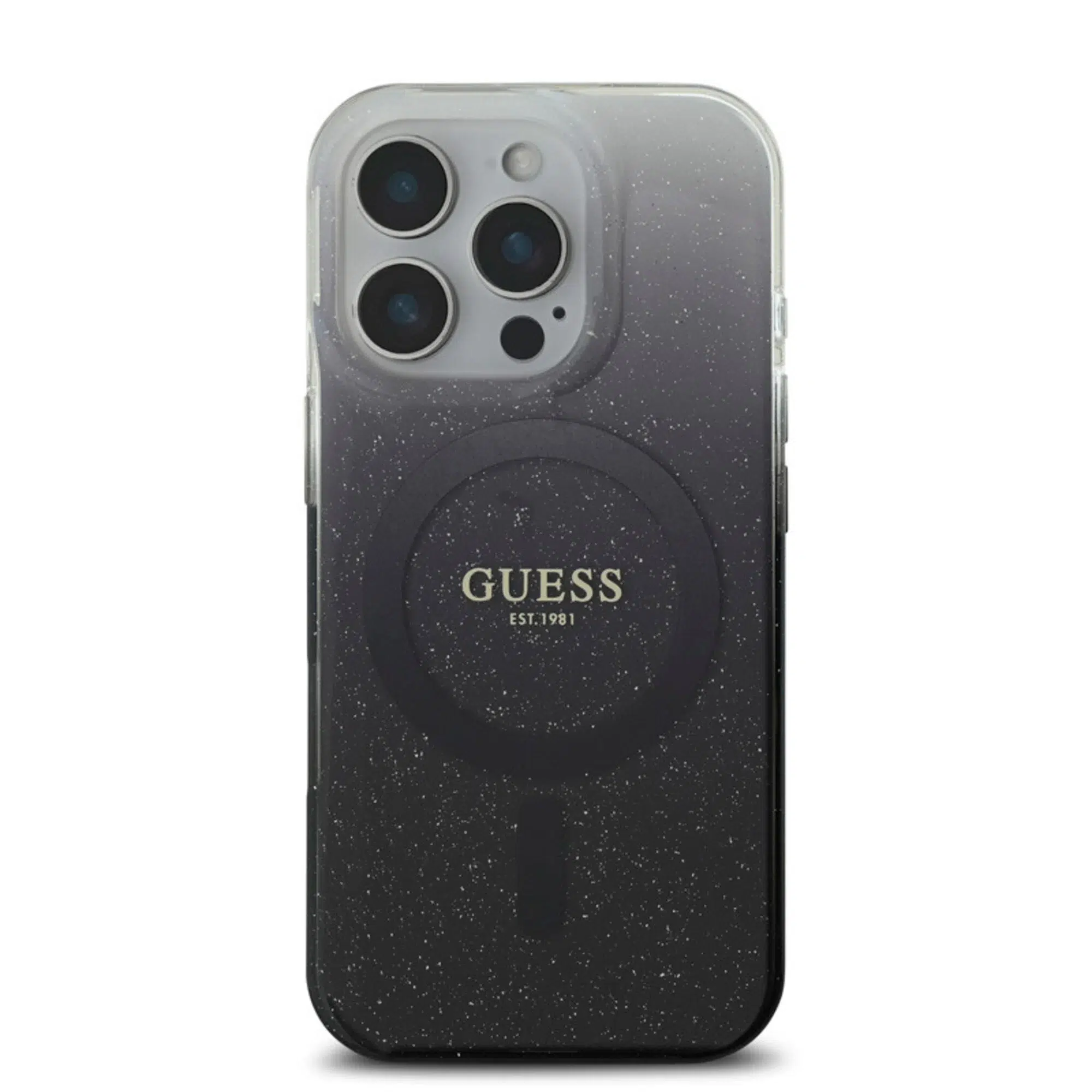 Guess - Backcover iPhone 16 Pro Max - Magsafe IML glitter gradient - Zwart - Afbeelding 3