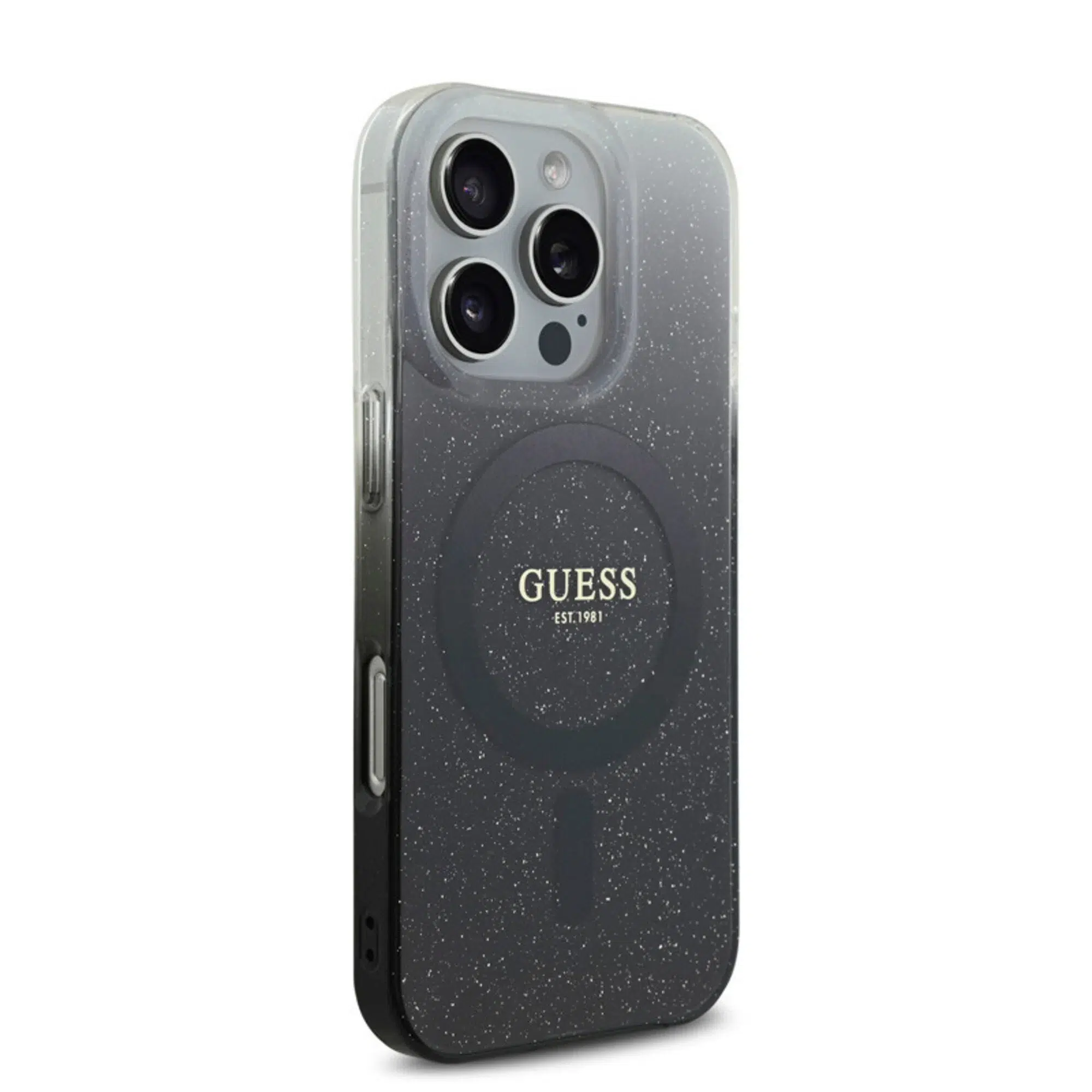 Guess - Backcover iPhone 16 Pro Max - Magsafe IML glitter gradient - Zwart - Afbeelding 4