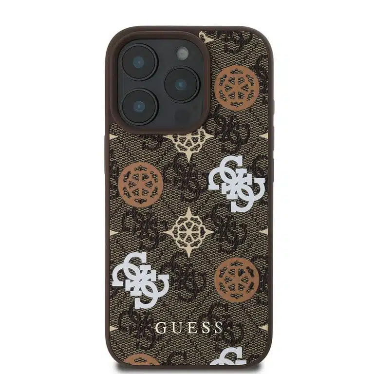 Guess - Backcover iPhone 16 Pro Max  - Magsafe - Peony on 4G - Brown - Afbeelding 3