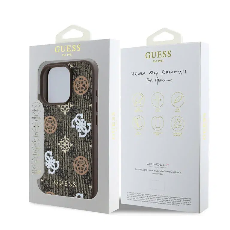 Guess - Backcover iPhone 16 Pro Max  - Magsafe - Peony on 4G - Brown - Afbeelding 8