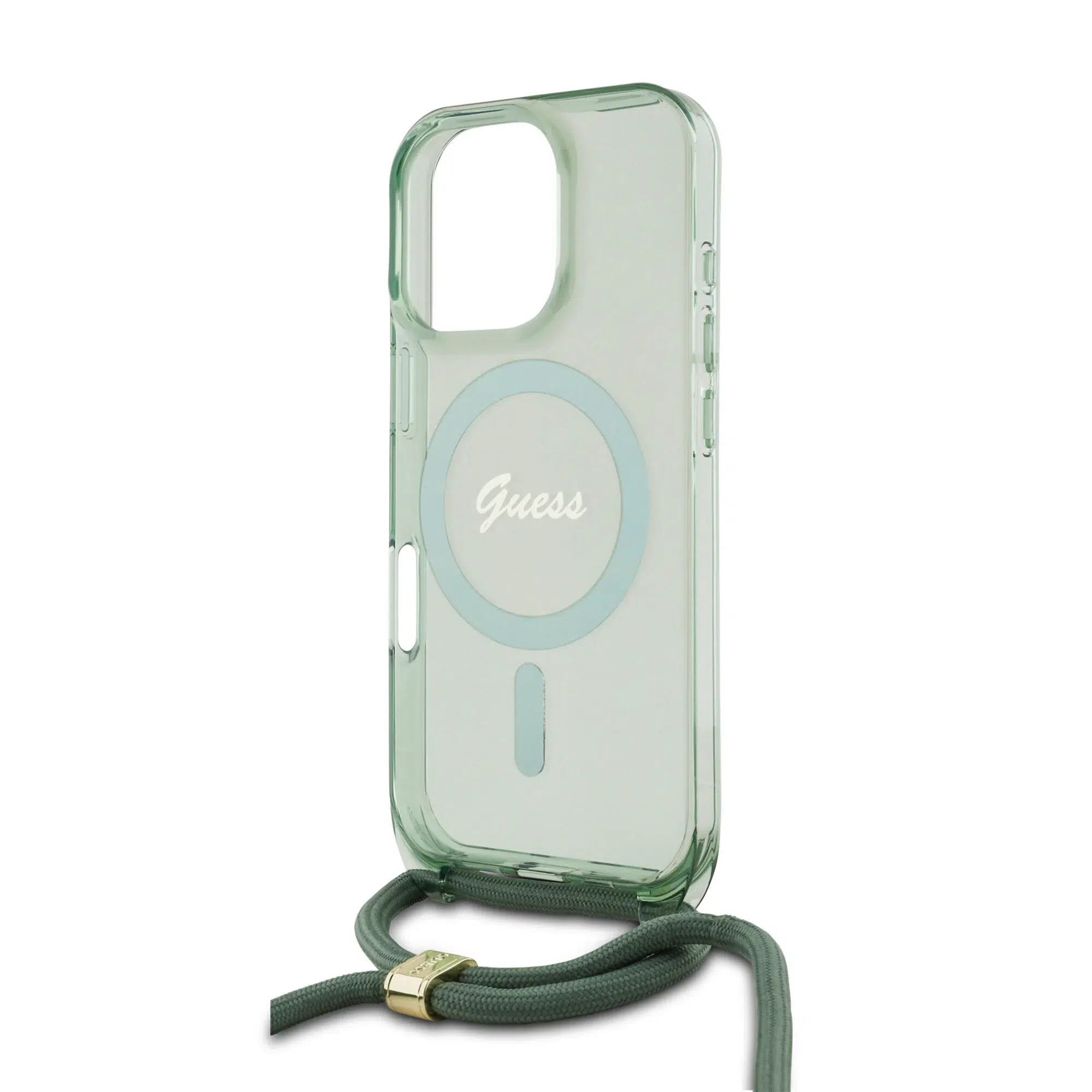 Guess - Backcover iPhone 16 Pro Max - Magsafe ML Glitter with pearl strap - Green - Afbeelding 4