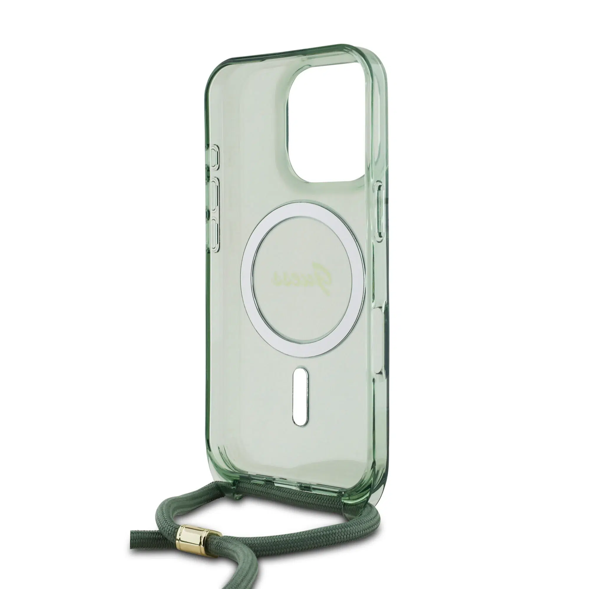 Guess - Backcover iPhone 16 Pro Max - Magsafe ML Glitter with pearl strap - Green - Afbeelding 5