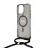 Guess - Backcover iPhone 16 Pro Max - Magsafe IML Glitter with pearls strap - Zwart - Thumbnail Image 4