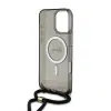Guess - Backcover iPhone 16 Pro Max - Magsafe IML Glitter with pearls strap - Zwart - Thumbnail Image 5