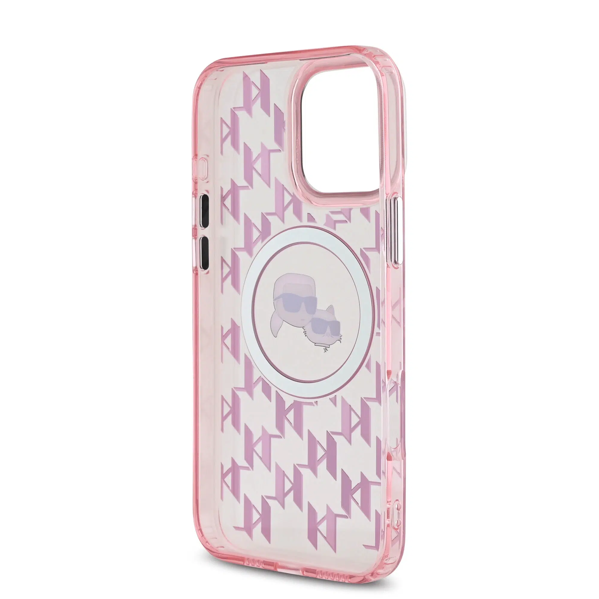 Karl Lagerfeld - Backcover iPhone 16 Pro - Magsafe IML metal monogram kc - Roze - Afbeelding 7