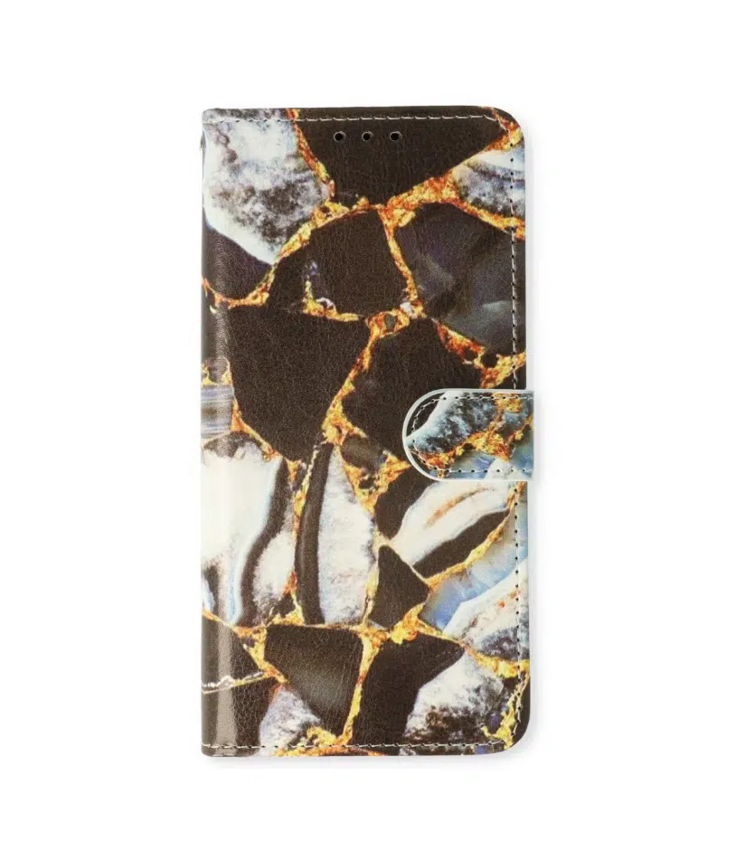 Samsung A36 -A56 -Bookcase Print-Marmer Zwart-2-Cityhoesje.nl