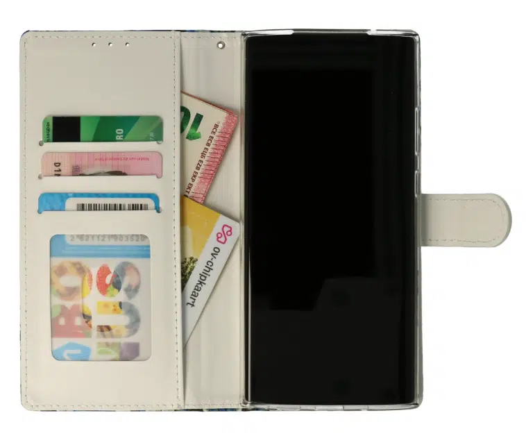 Samsung A36 -A56 -Bookcase Print-Vlinder Blauw-3-Cityhoesje.nl