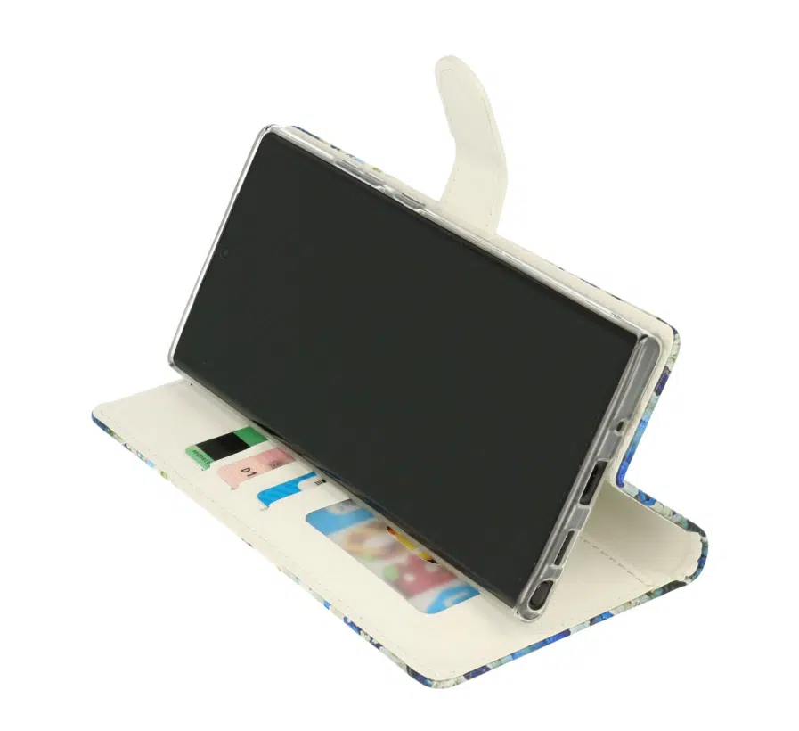 Samsung A36 -A56 -Bookcase Print-Vlinder Blauw-4-Cityhoesje.nl