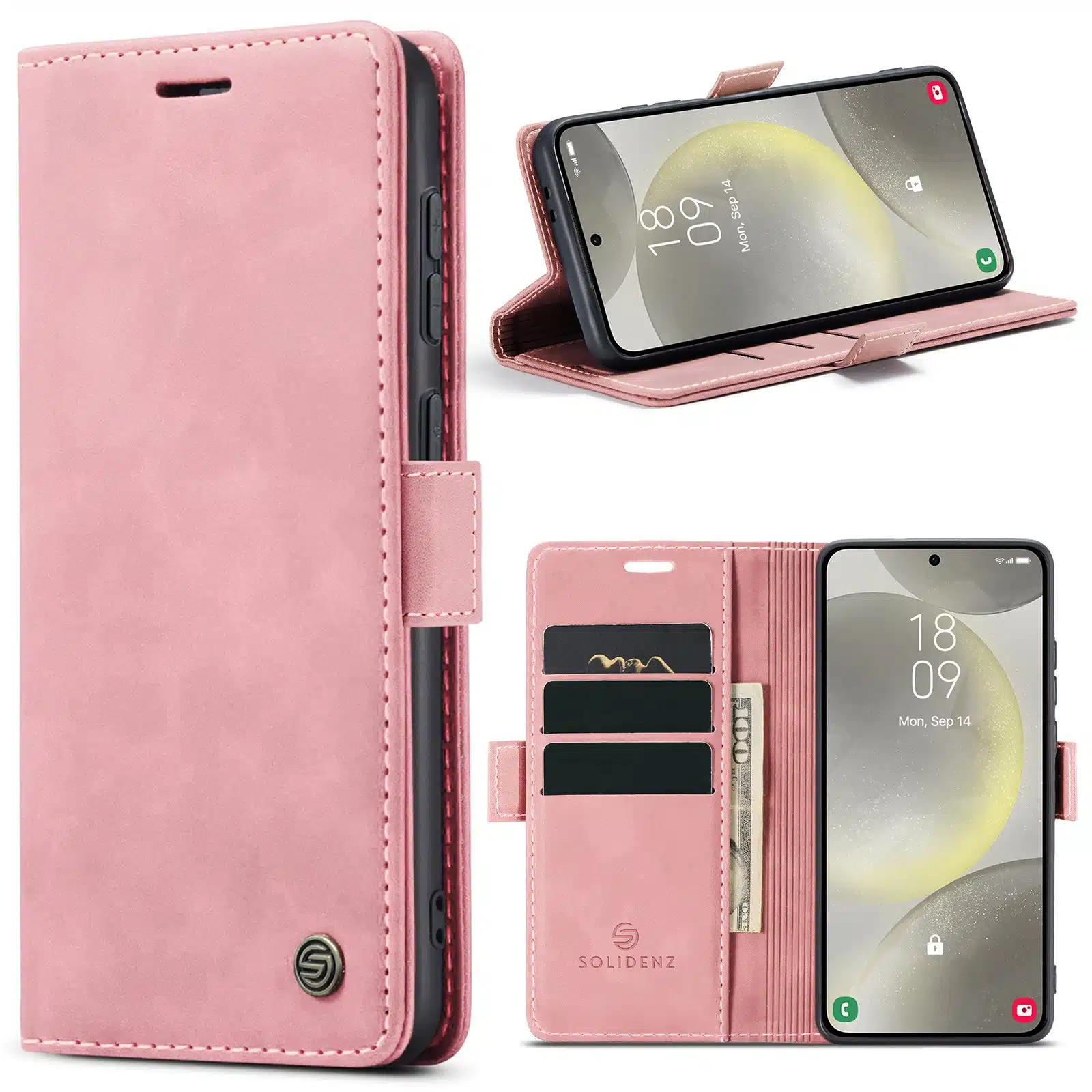 Solidenz - Samsung A56/A36 Bookcase – TPU - Roze - Afbeelding 1