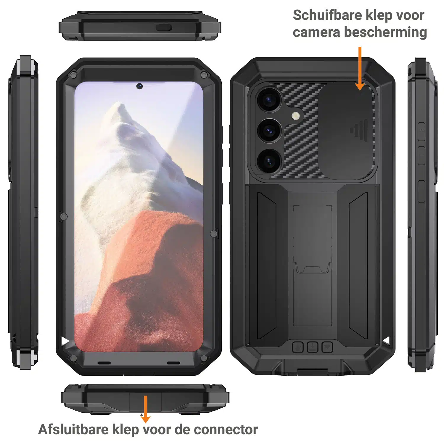 Stofdicht-metalen-hoes-Samsung-Galaxy-S25-Zwart-2