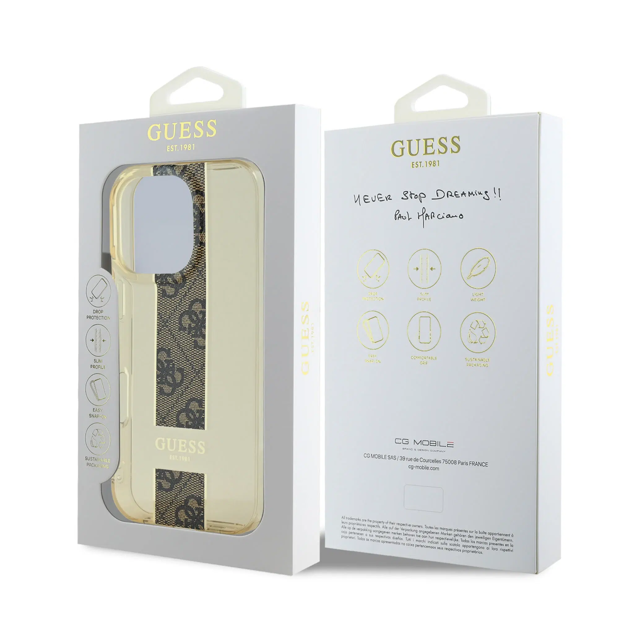 Guess - Backcover iPhone 16 Pro Max - IML 4G stripes - Bruin - Afbeelding 6