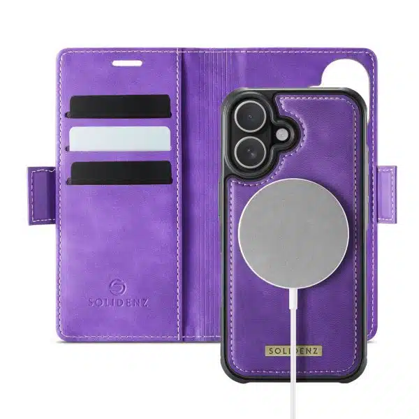Solidenz - Bookcase iPhone 16 Plus - 2 in 1 MagSafe – Paars