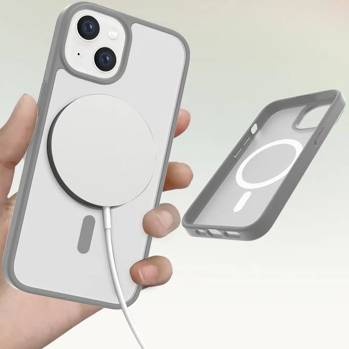 Solidenz - FrostMag iPhone 14 / 13 Backcover – Sierra - Grijs - Afbeelding 3