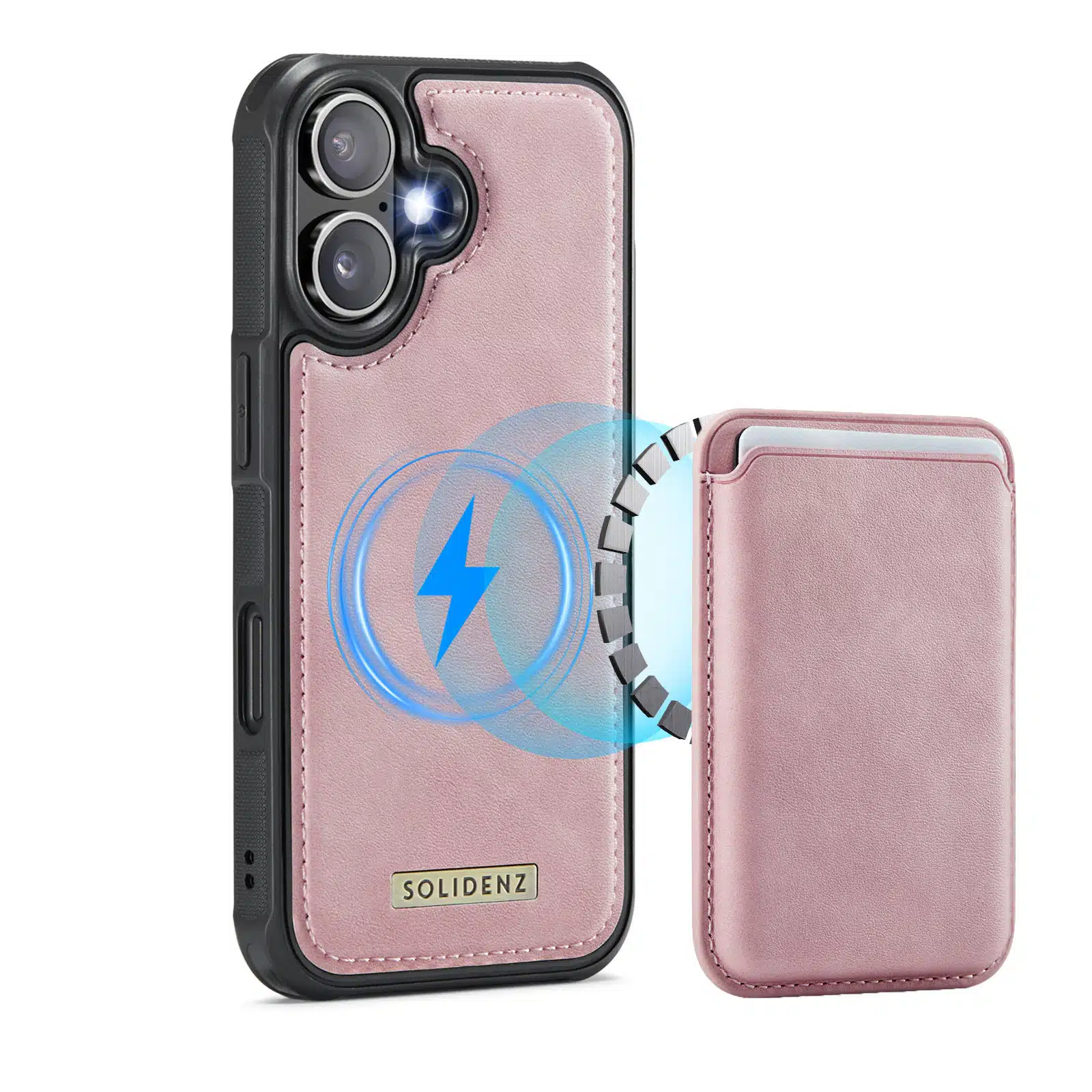 Solidenz-MagSafe-Wallet-Backcover-voor-iPhone-16 Plus-Roze-1-Cityhoesje.nl